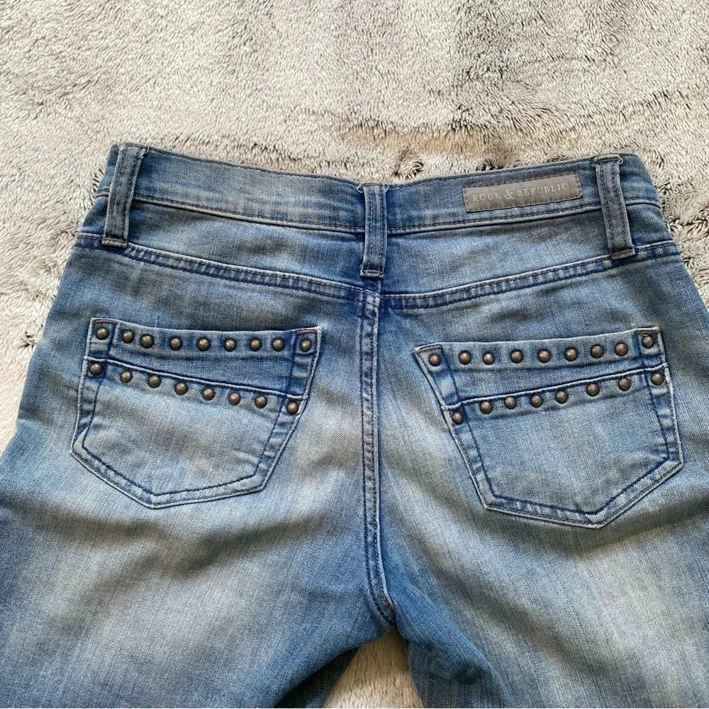 Rock & Republic Skinny Jeans Denim Size 4 Studs accent - Picture 4 of 9